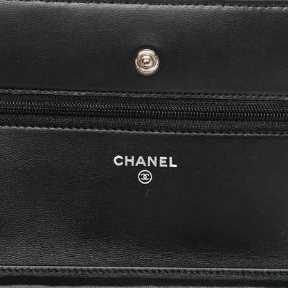 Chanel Lambskin Quilted Wallet On Chain WOC Black 6 of 11