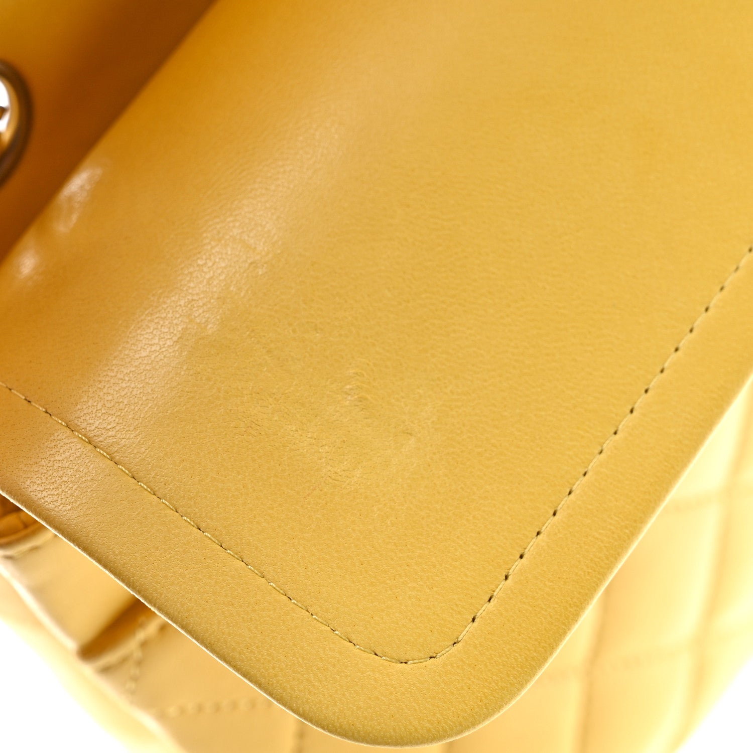 Chanel Lambskin Quilted Medium Double Flap Yellow 11 of 12