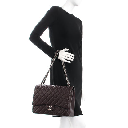 Chanel Caviar Quilted Maxi Double Flap Dark Purple 2 of 9
