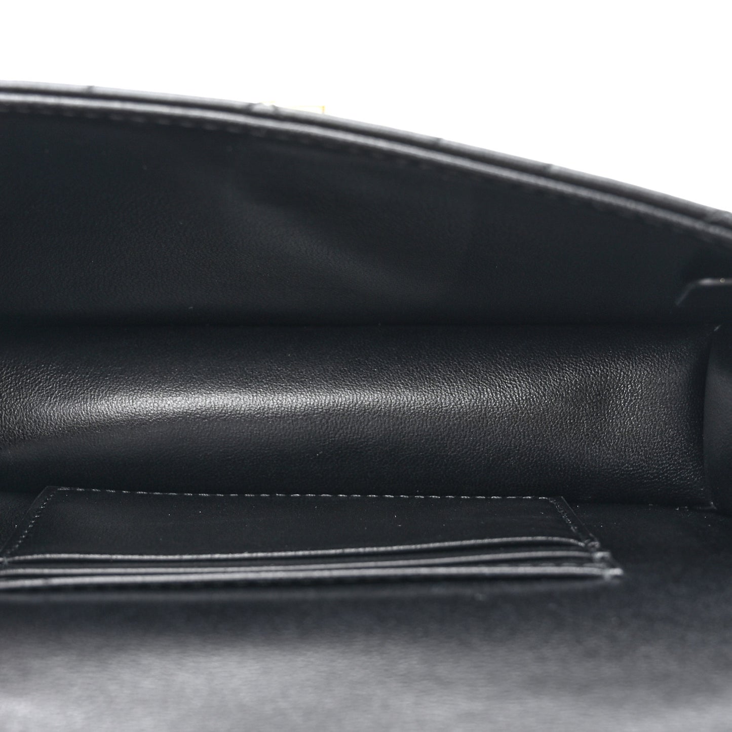 Lambskin Macrocannage Miss Caro Pouch With Chain Black