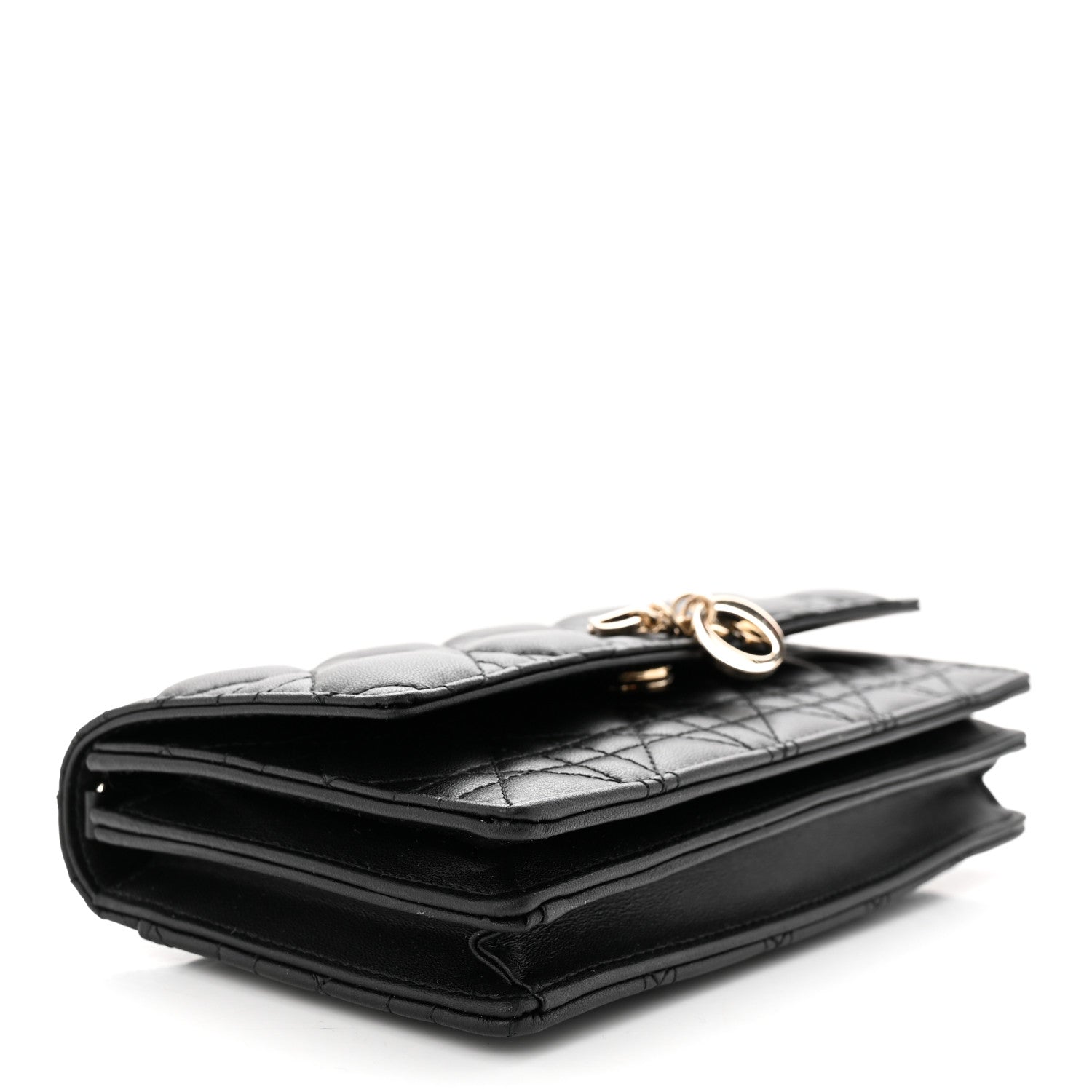 Christian Dior Lambskin Lady Dior Top Handle Clutch Black 4 of 13