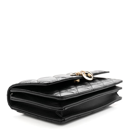 Christian Dior Lambskin Lady Dior Top Handle Clutch Black 4 of 13