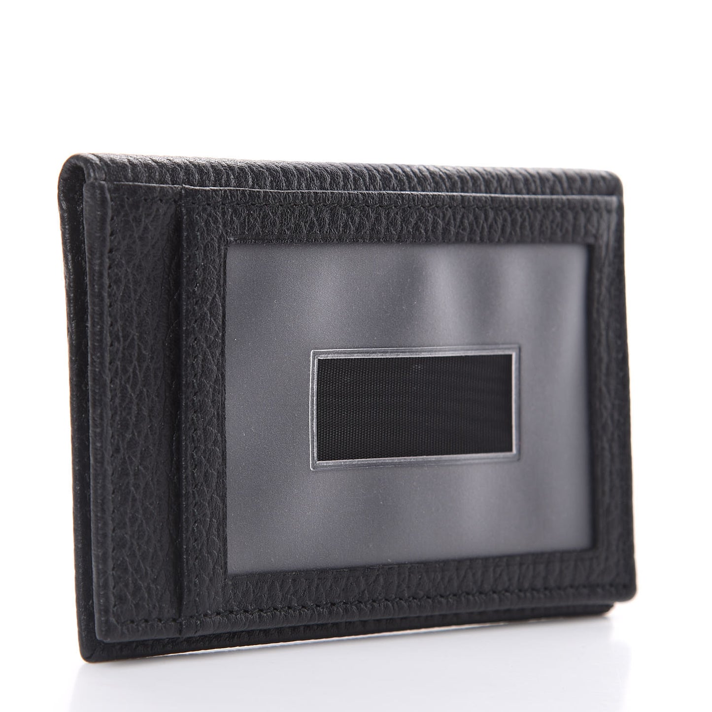 Dollar Calfskin Swing Train Pass Card Case Black