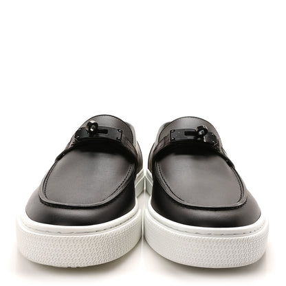 Hermes Calfskin Crocodile Game Slip On Sneakers 40 So Black 3 of 8