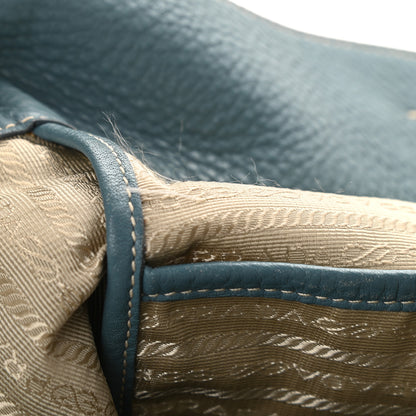 Prada Cervo Deerskin Tote Blue 10 of 10