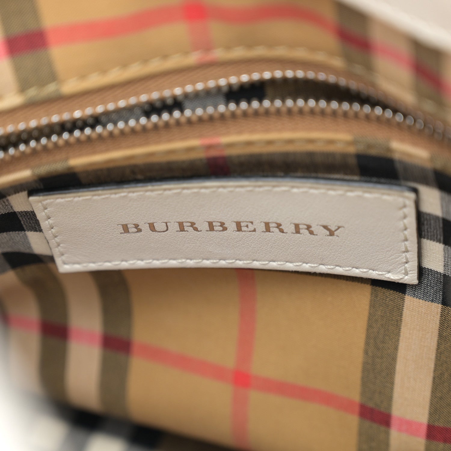 Burberry Calfskin Perforated Small Banner Tote Chalk White 6 of 13