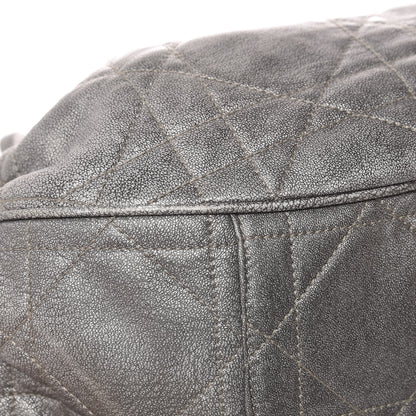 Christian Dior Metallic Lambskin Cannage Flap Shoulder Bag Silver 9 of 13