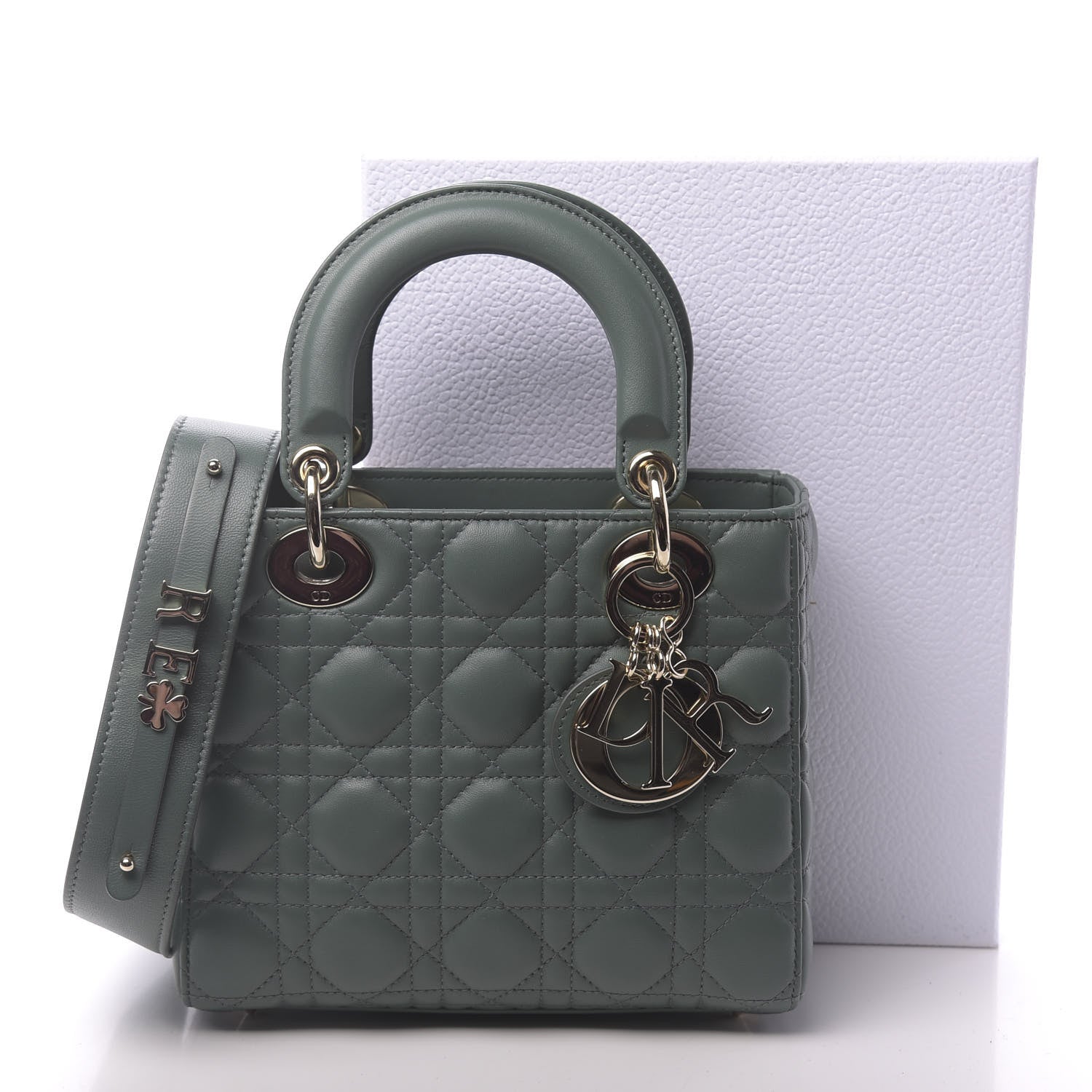 Christian Dior Lambskin Cannage Small My ABCDior Lady Dior Green 9 of 9