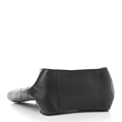 Alaia Calfskin Laser Cut Lili 24 Tote Black 3 of 4