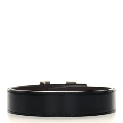 Hermes Box Togo 32mm Martelee H Belt 85 Black Chocolate 2 of 5