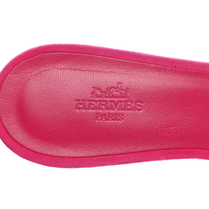 Hermes Suede Goatskin Oasis Sandals 37.5 Rose Fuchsia 7 of 12