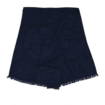 Hermes Cashmere Silk New Libris Stole Bleu De Chine 2 of 3