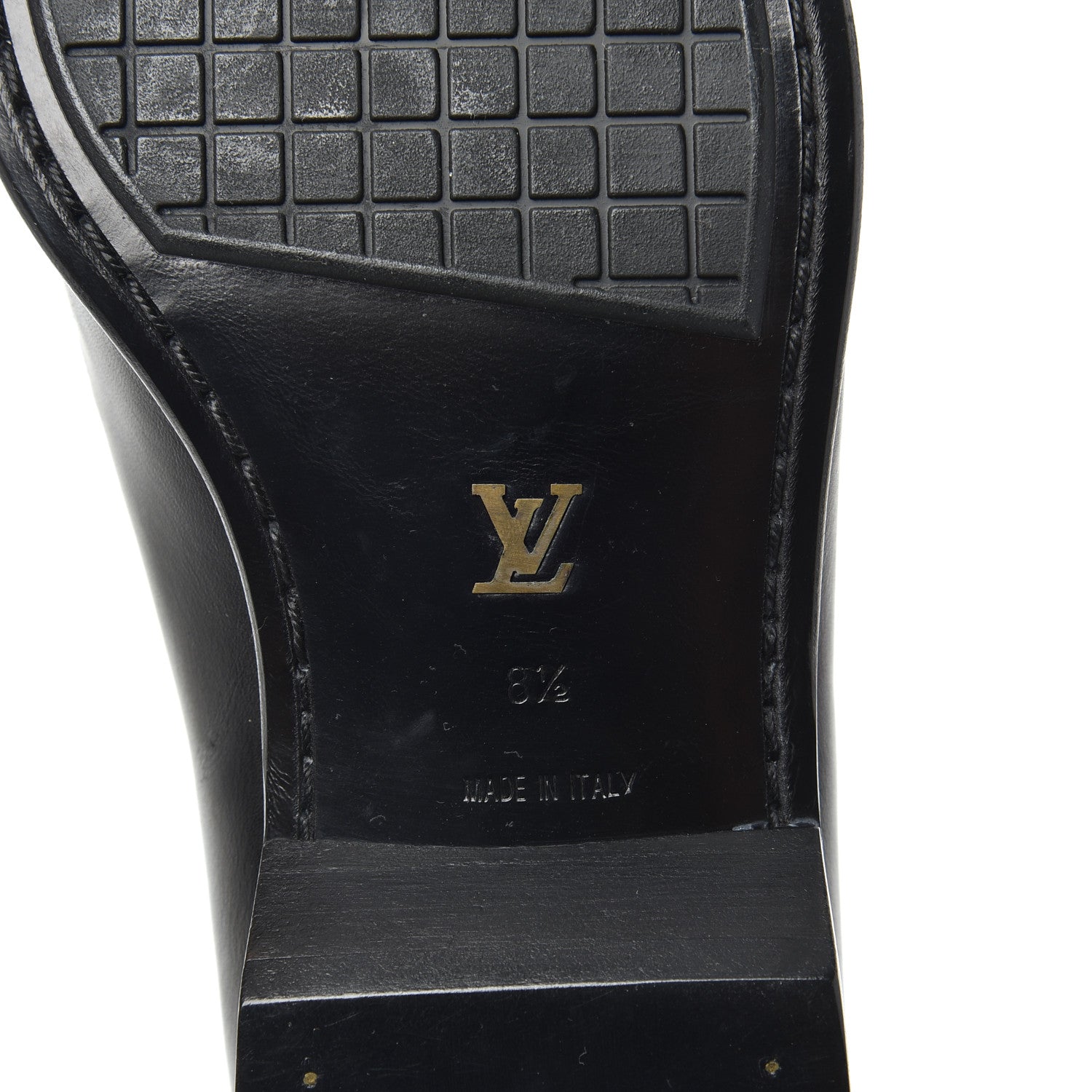 Louis Vuitton Calfskin Damier Mens Loafers 8.5 Black 6 of 7