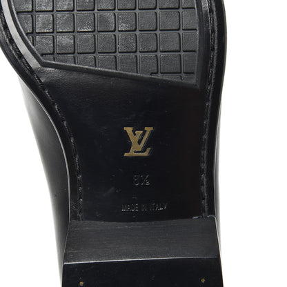 Louis Vuitton Calfskin Damier Mens Loafers 8.5 Black 6 of 7