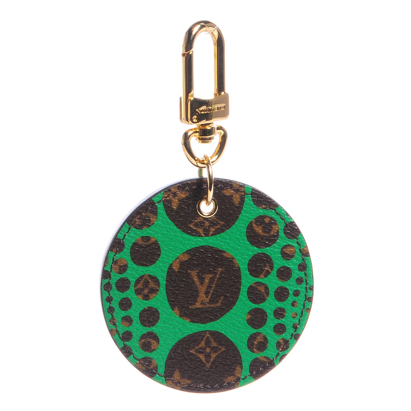 Monogram Kusama Pumpkin Dots Key Ring Green