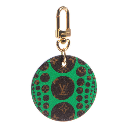 Louis Vuitton Monogram Kusama Pumpkin Dots Key Ring Green 1 of 7