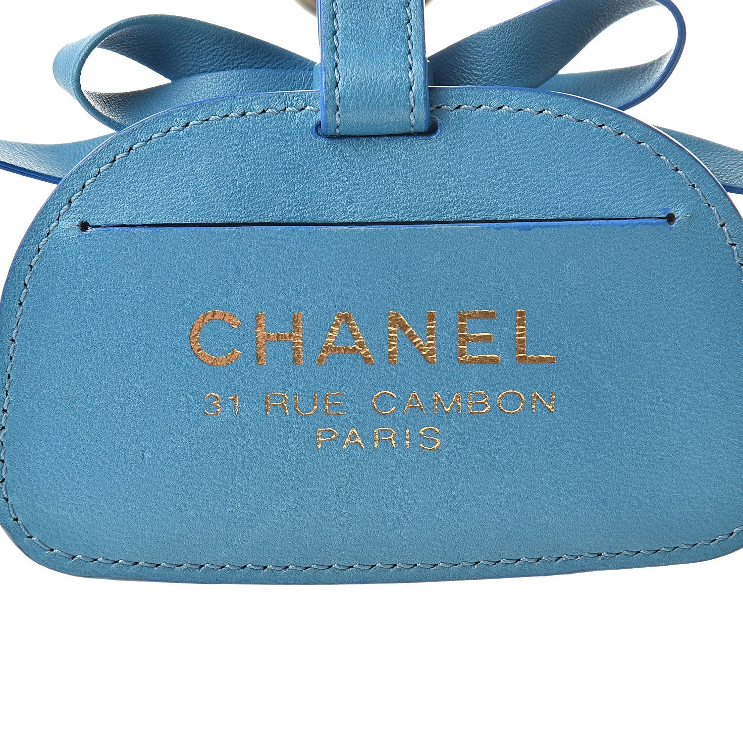 Chanel Lambskin Luggage Tag Blue 3 of 4