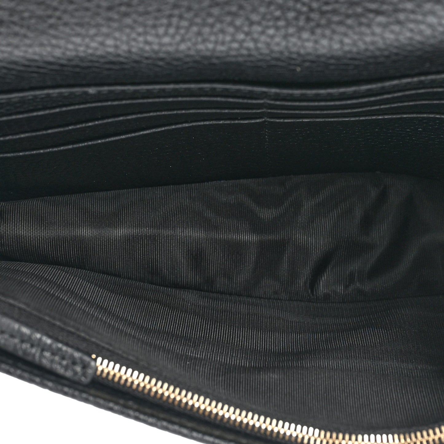 Pebbled Calfskin Soho Wallet On Chain Black