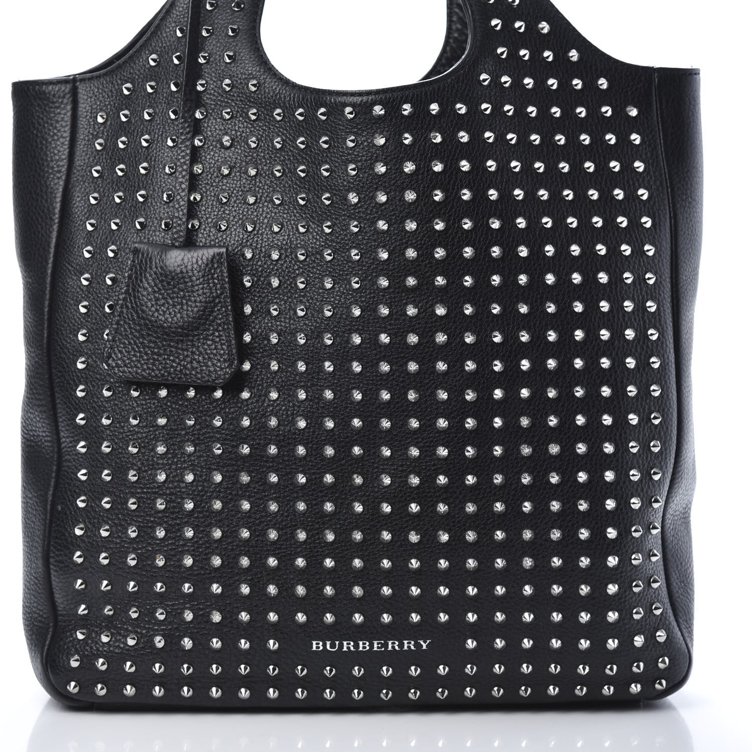 Burberry Brit Studded Calfskin Shopper Medium Black 9 of 11