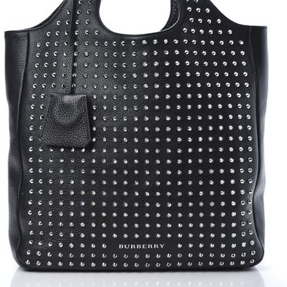 Burberry Brit Studded Calfskin Shopper Medium Black 9 of 11