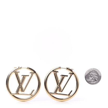 Louis Vuitton Metal Louise Hoop Earrings Gold 2 of 5