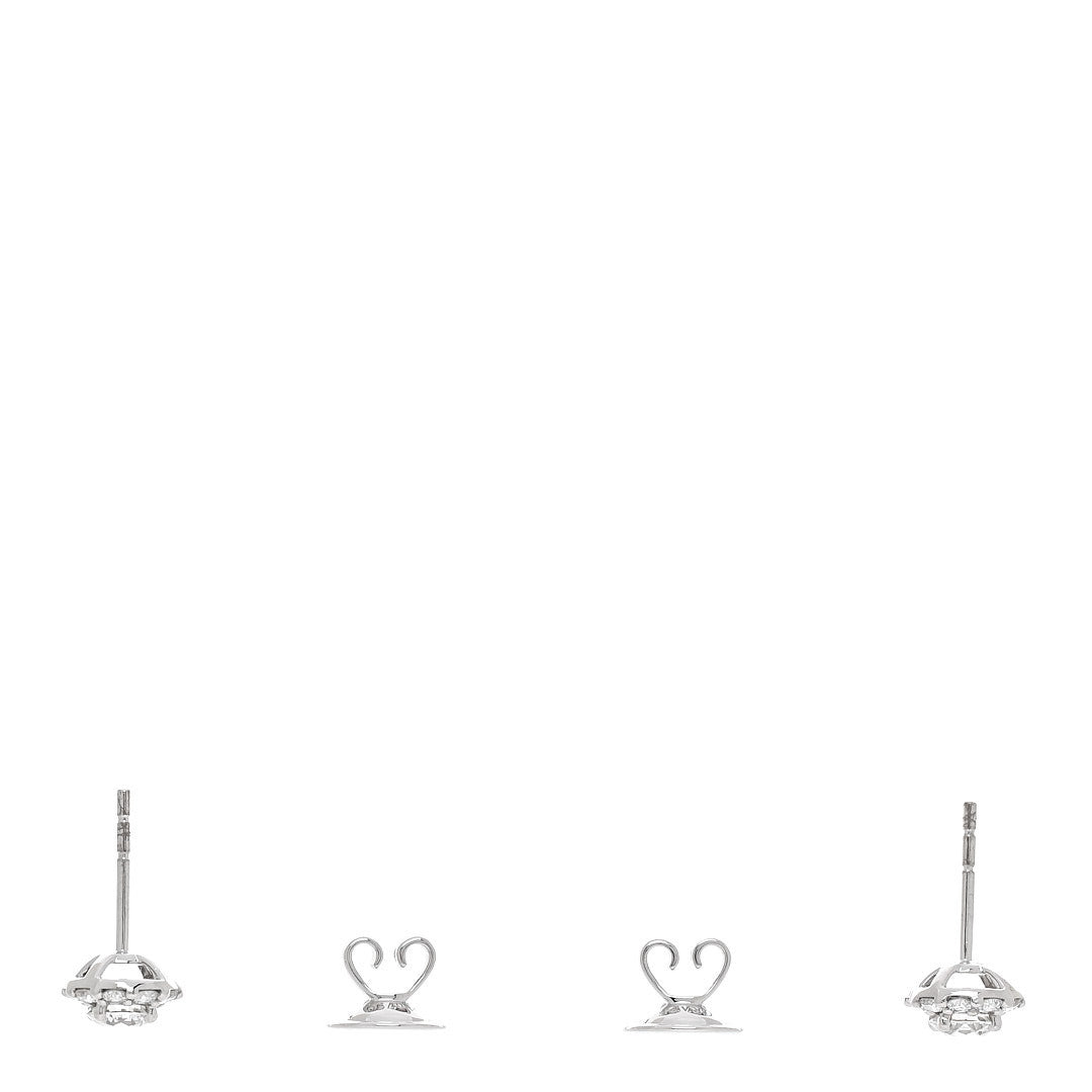 18K White Gold Diamond 1.60ctw Icon Round Stud Earrings