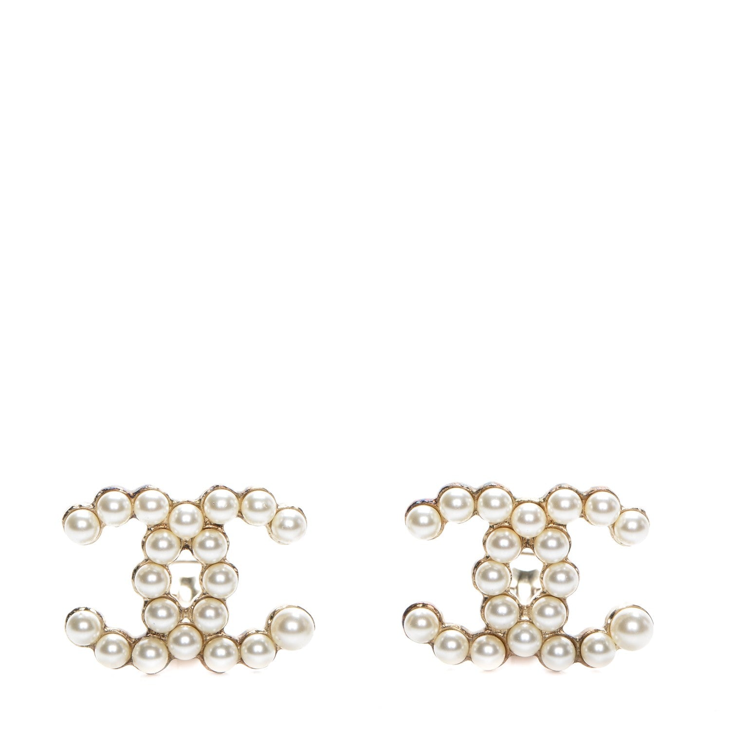Chanel Pearl CC Earrings Light Gold 1 of 5
