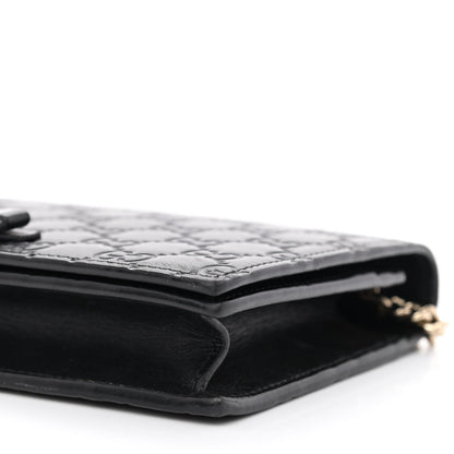 Gucci Guccissima Signature Bowy Chain Wallet Black 9 of 12