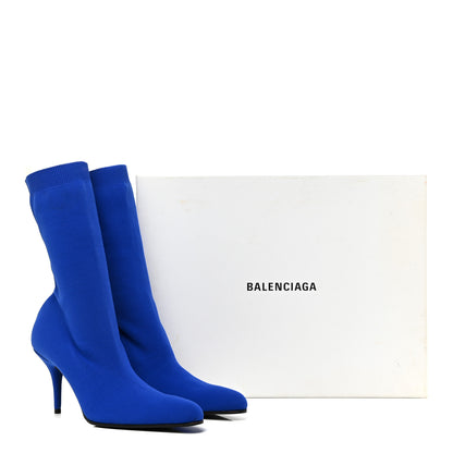 Balenciaga Jersey Crepe Round Toe Knife Booties 40 Bleu Sapphir 9 of 9