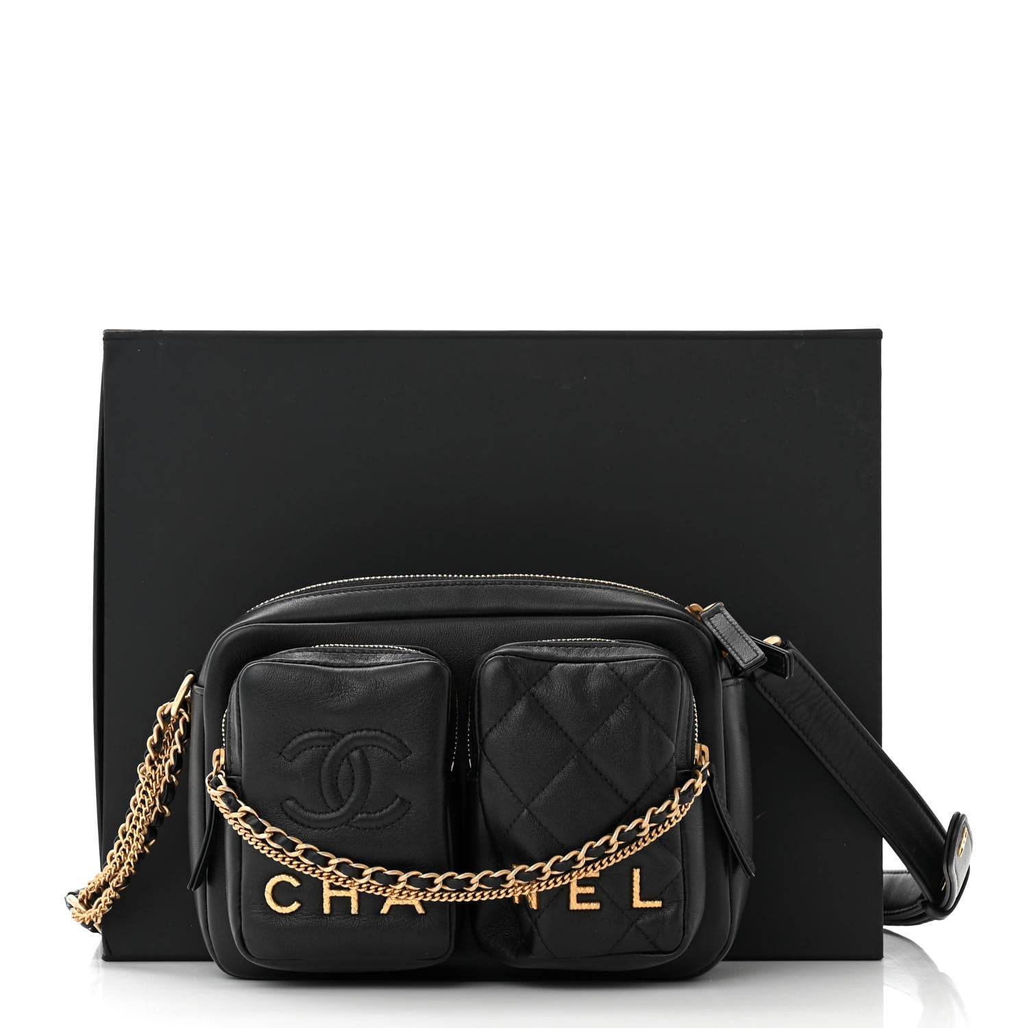 Chanel Calfskin Quilted Small Camera Case Black 11 of 11
