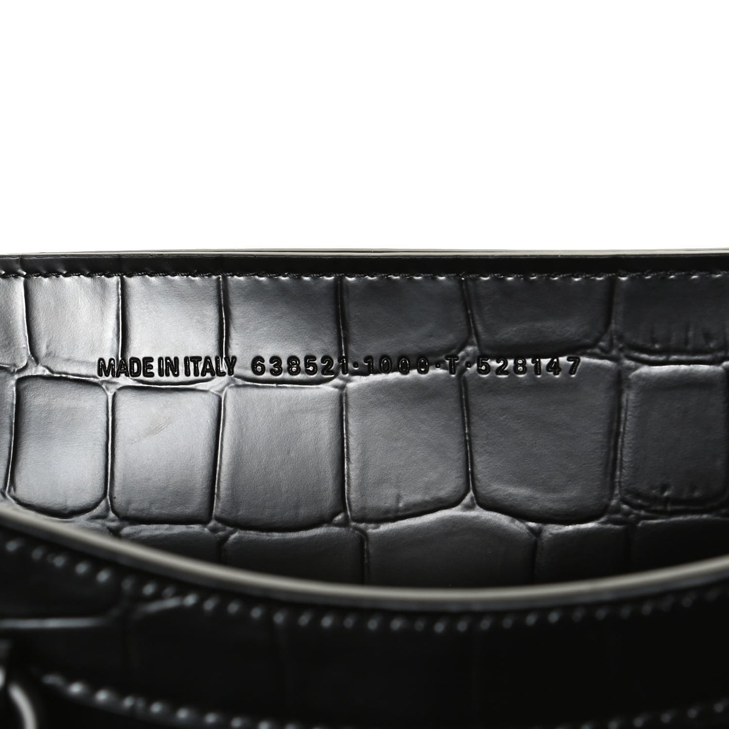 Semi Shiny Calfskin Crocodile Embossed Neo Classic Black Hardware S City Black