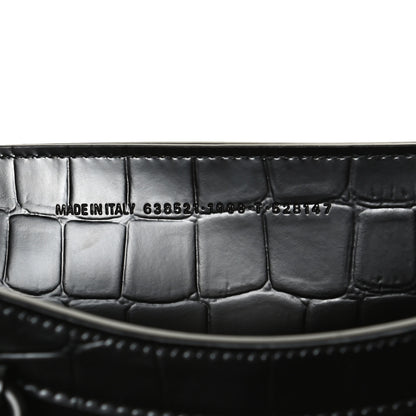 Balenciaga Semi Shiny Calfskin Crocodile Embossed Neo Classic Black Hardware S City Black 7 of 9