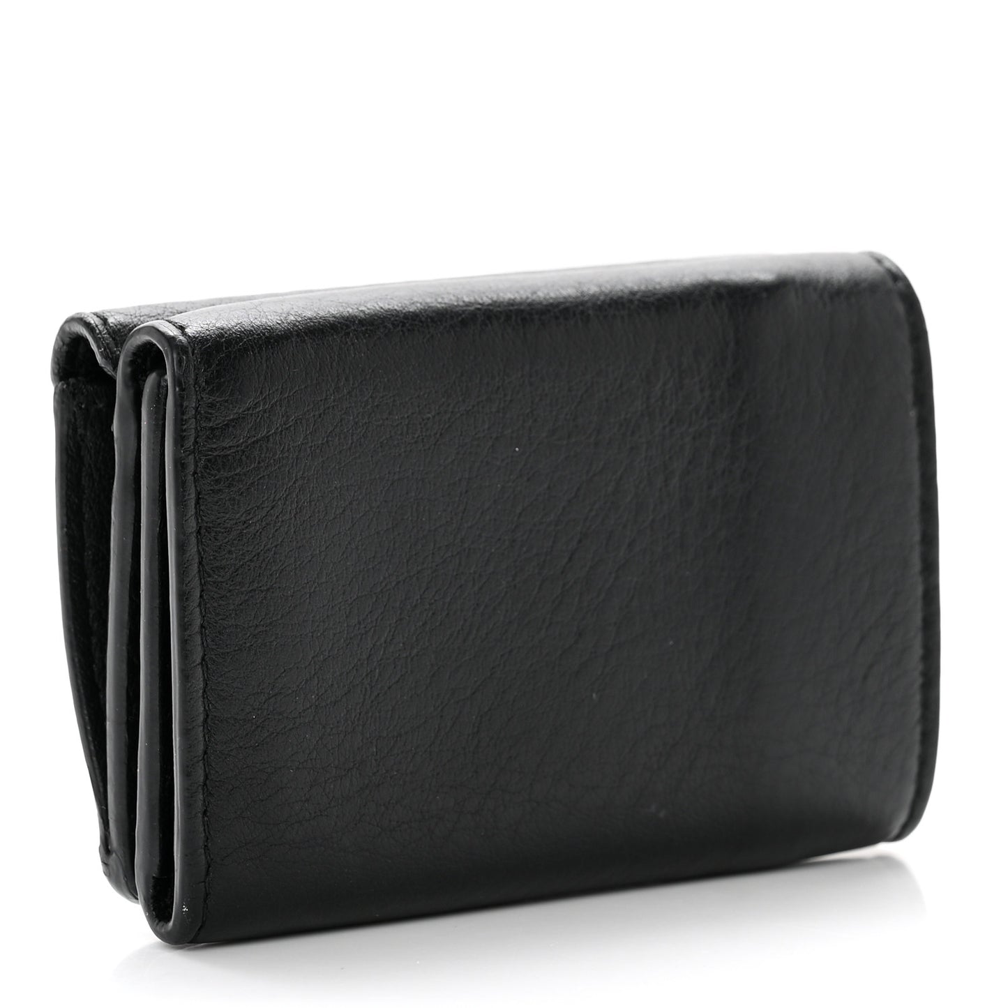 Calfskin Mini Papier Wallet Black