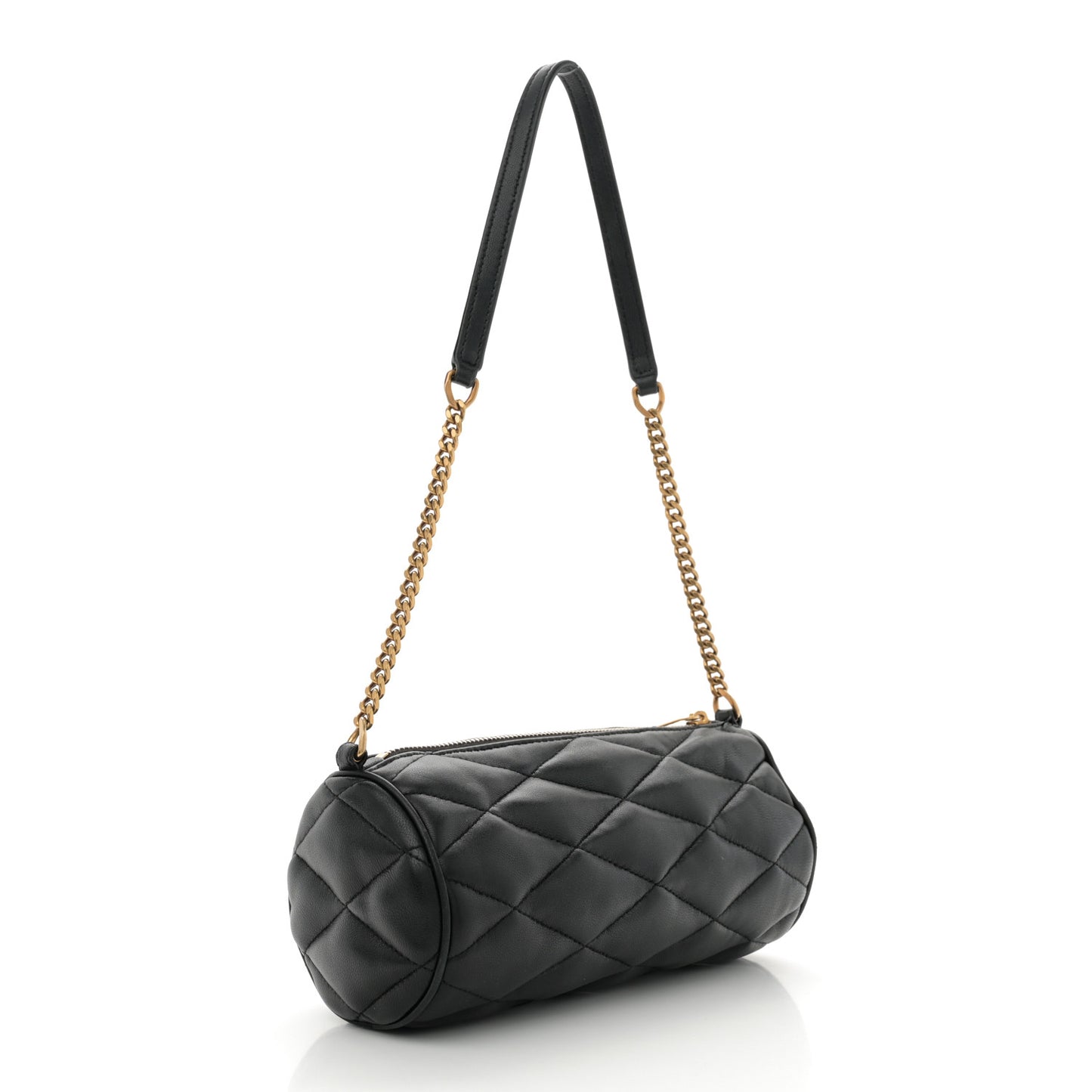 Lambskin Monogram Mini Sade Tube Bag Black
