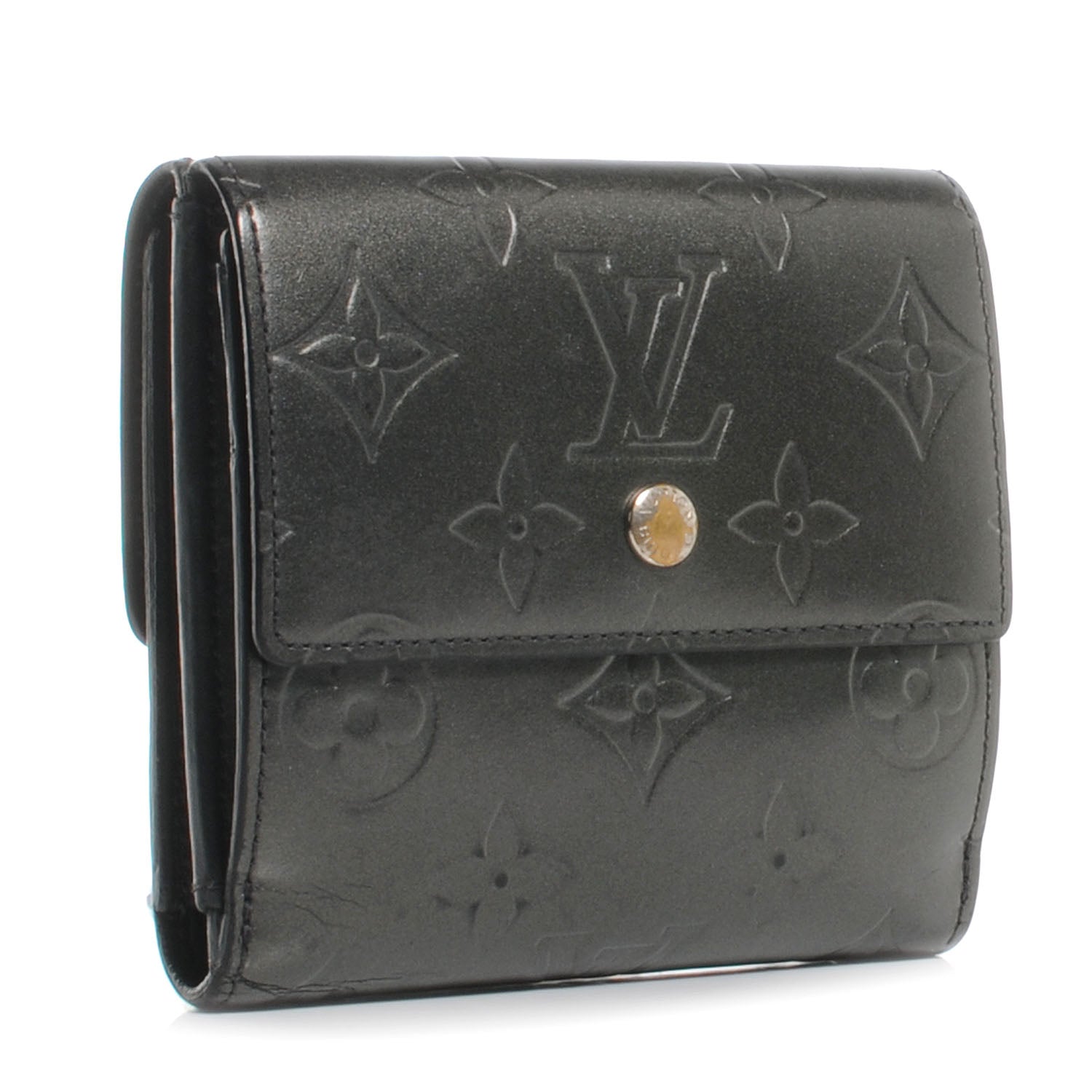 Louis Vuitton Mat Monogram Elise Wallet Black 3 of 7