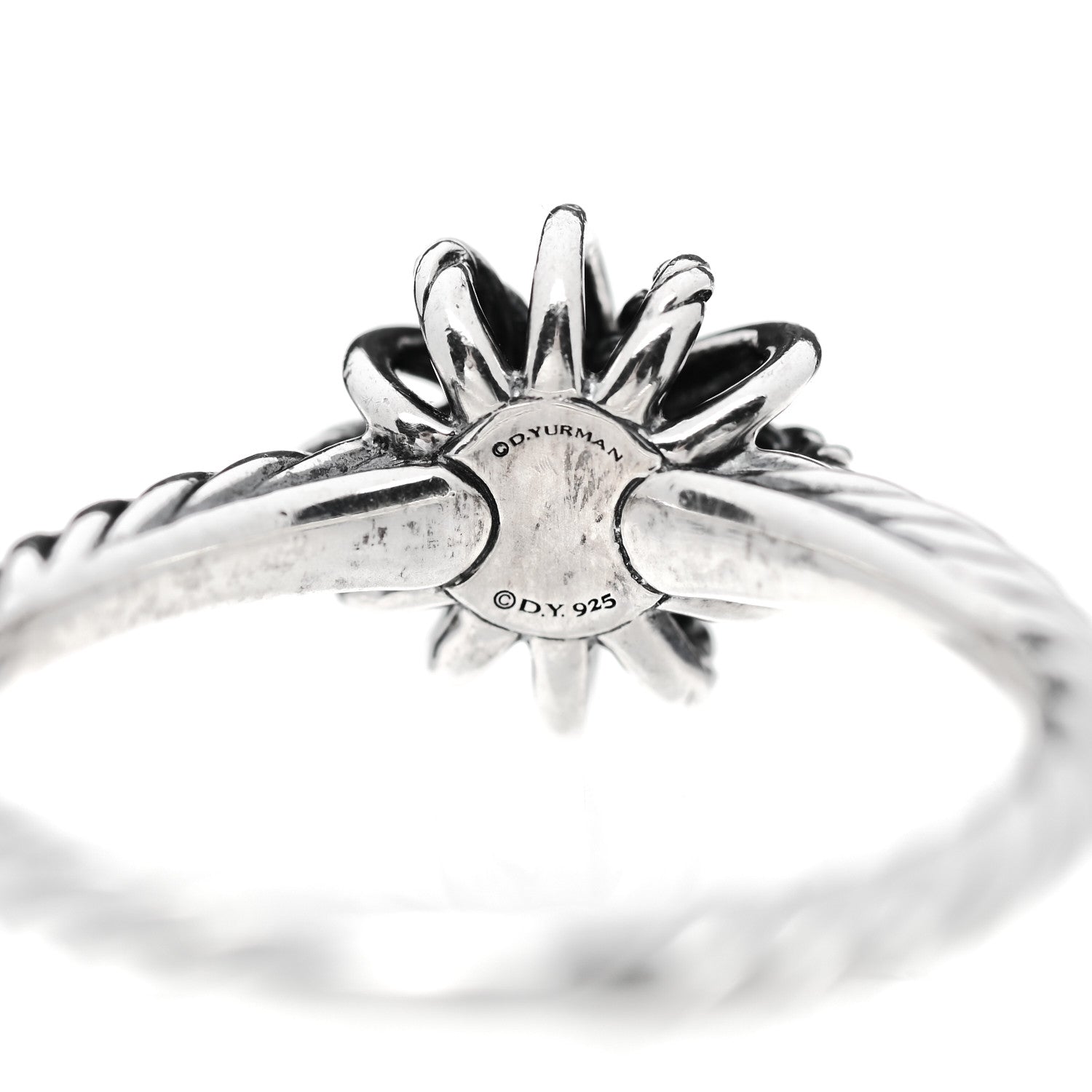 David Yurman Sterling Silver Diamond Petite Starburst Ring 56 7.5 4 of 5