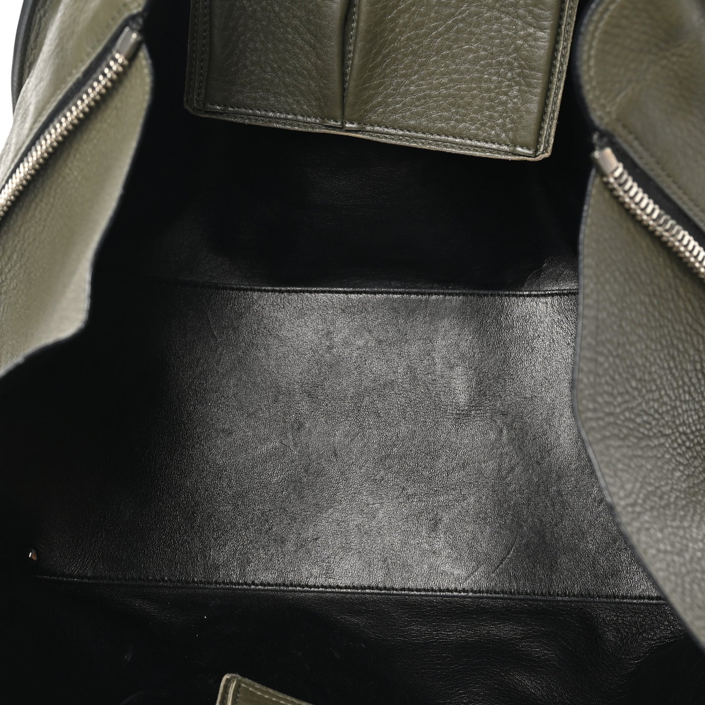 Supple Calfskin Papier A4 Zip Around Tote Green Black