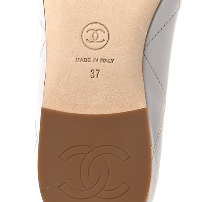 Chanel Lambskin Quilted CC Cambon Ballet Flats 37 White Black 8 of 11