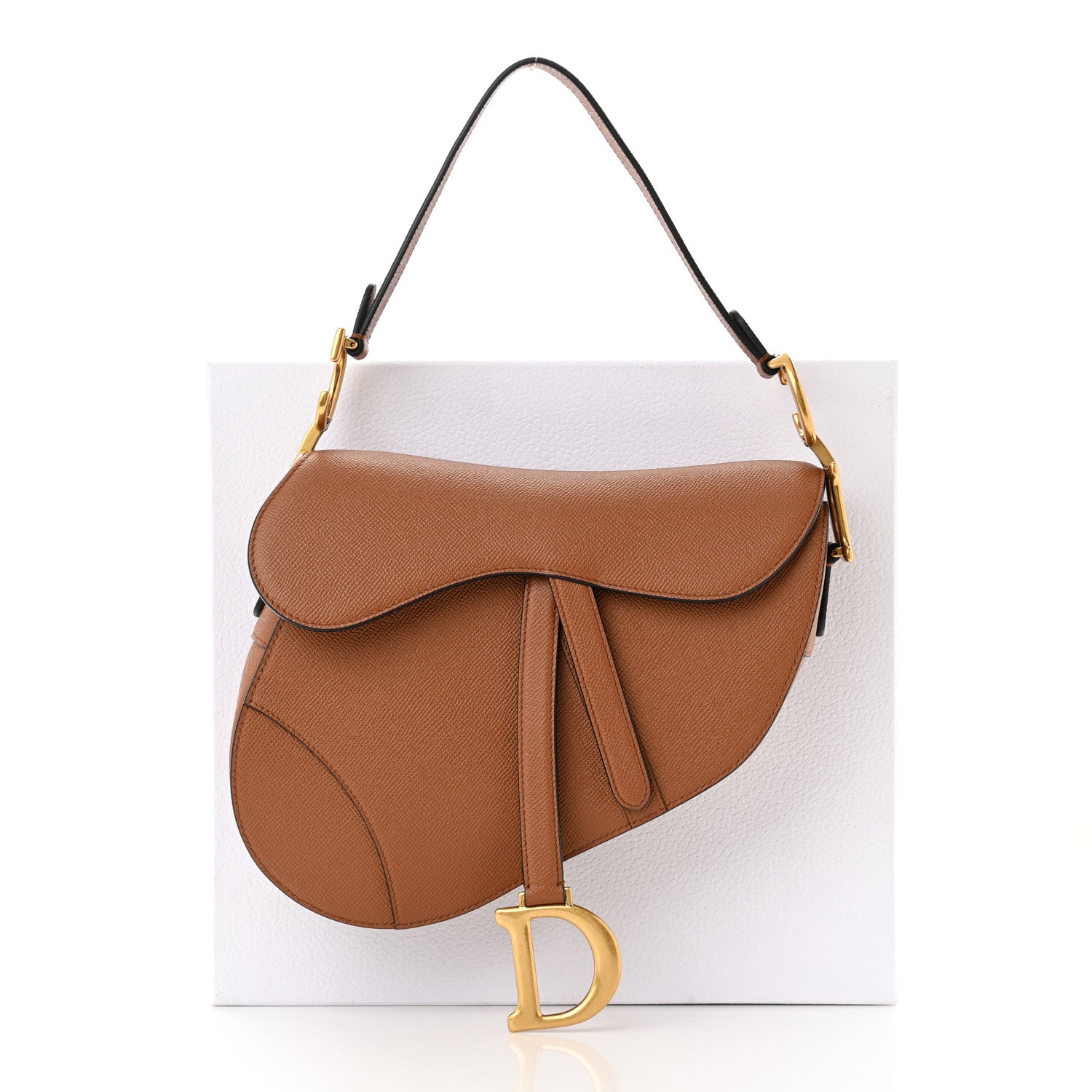 Christian Dior Grained Calfskin Saddle Bag Camello 11 of 11