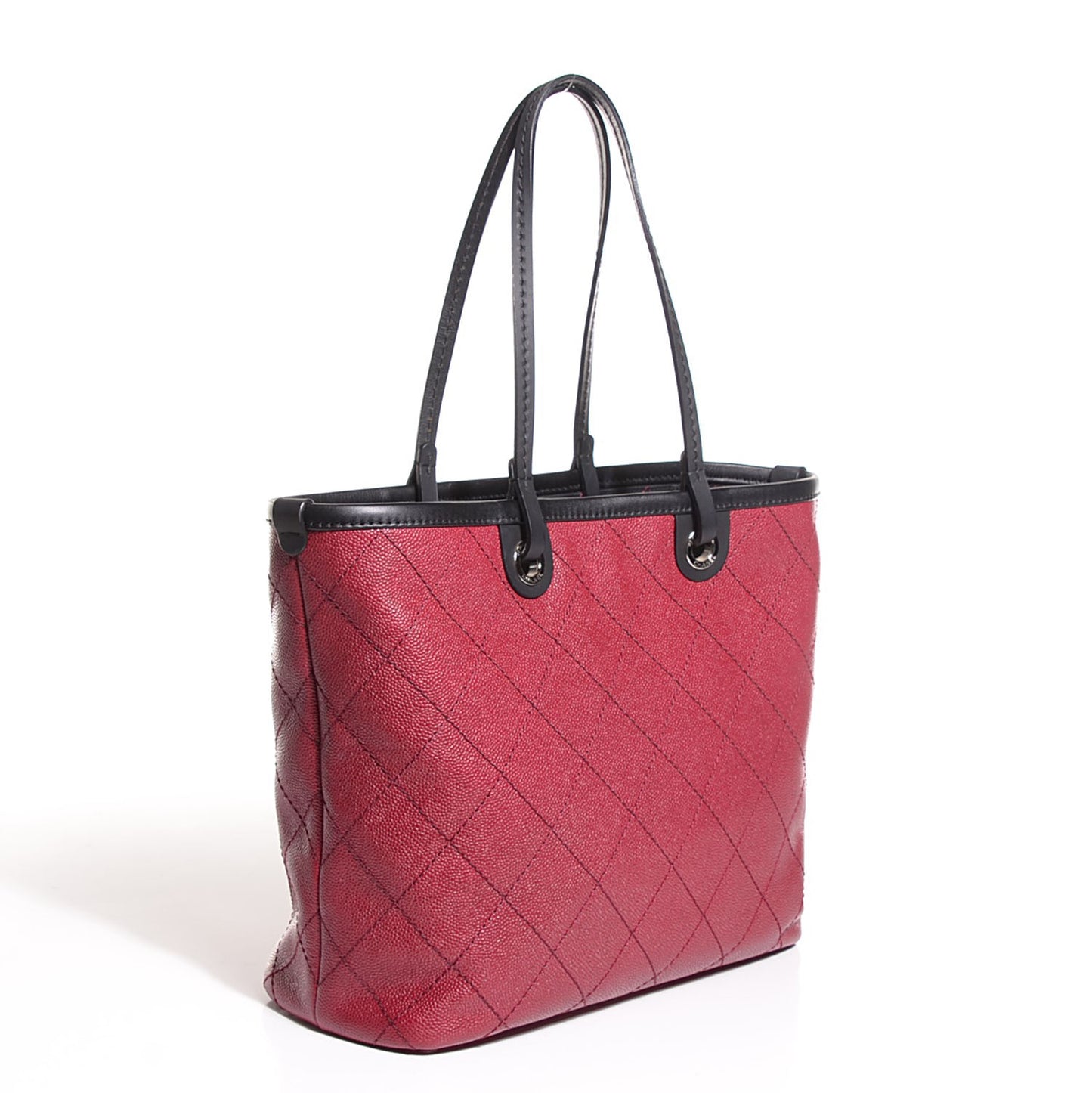 Grained Calfskin Shopping Fever Tote Red