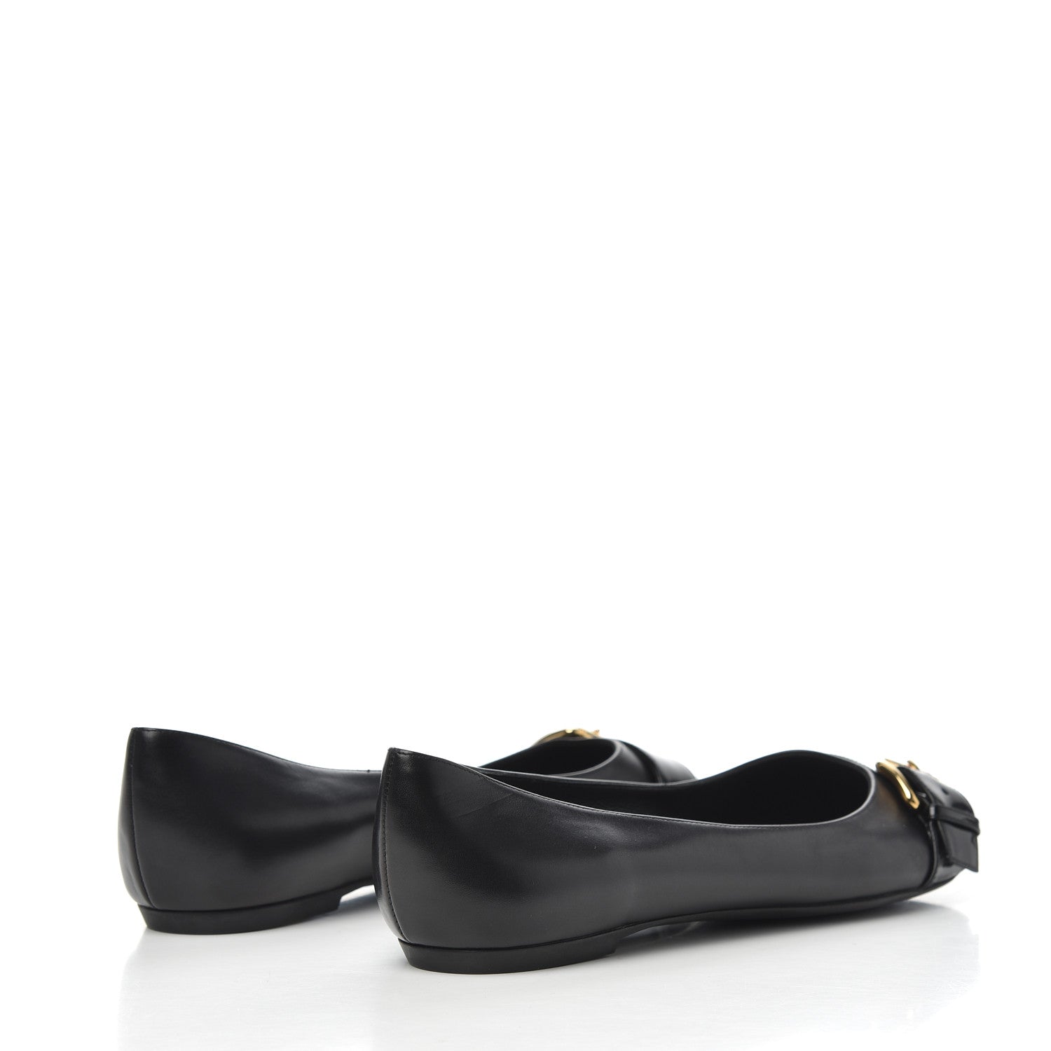 Louis Vuitton Calfskin Buckle Ballerina Flats 38.5 Black 4 of 15