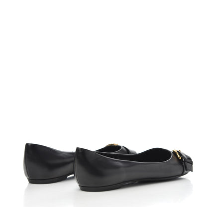 Louis Vuitton Calfskin Buckle Ballerina Flats 38.5 Black 4 of 15