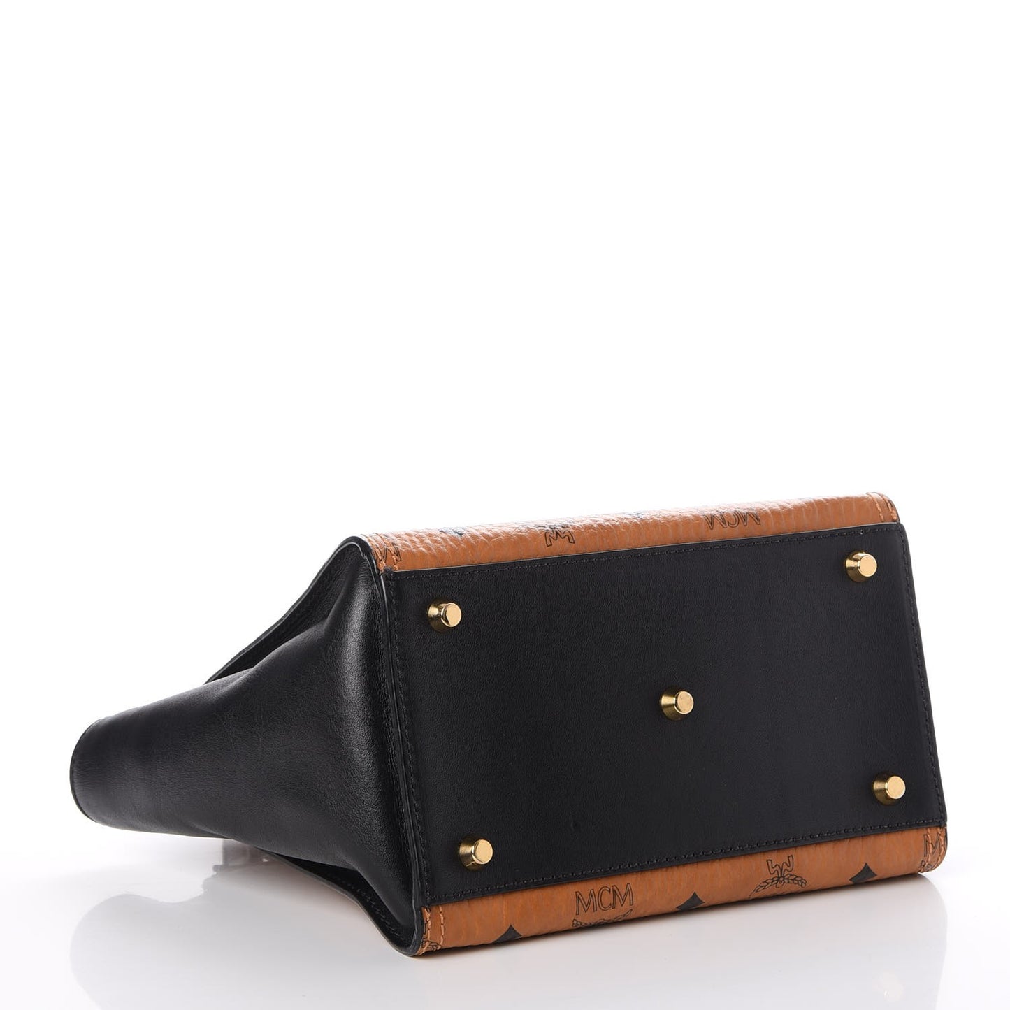 Visetos Small Kathy Double Zip Tote Cognac Black