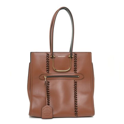 Alexander McQueen Calfskin The Tall Story Shoulder Bag Brown Black 1 of 11