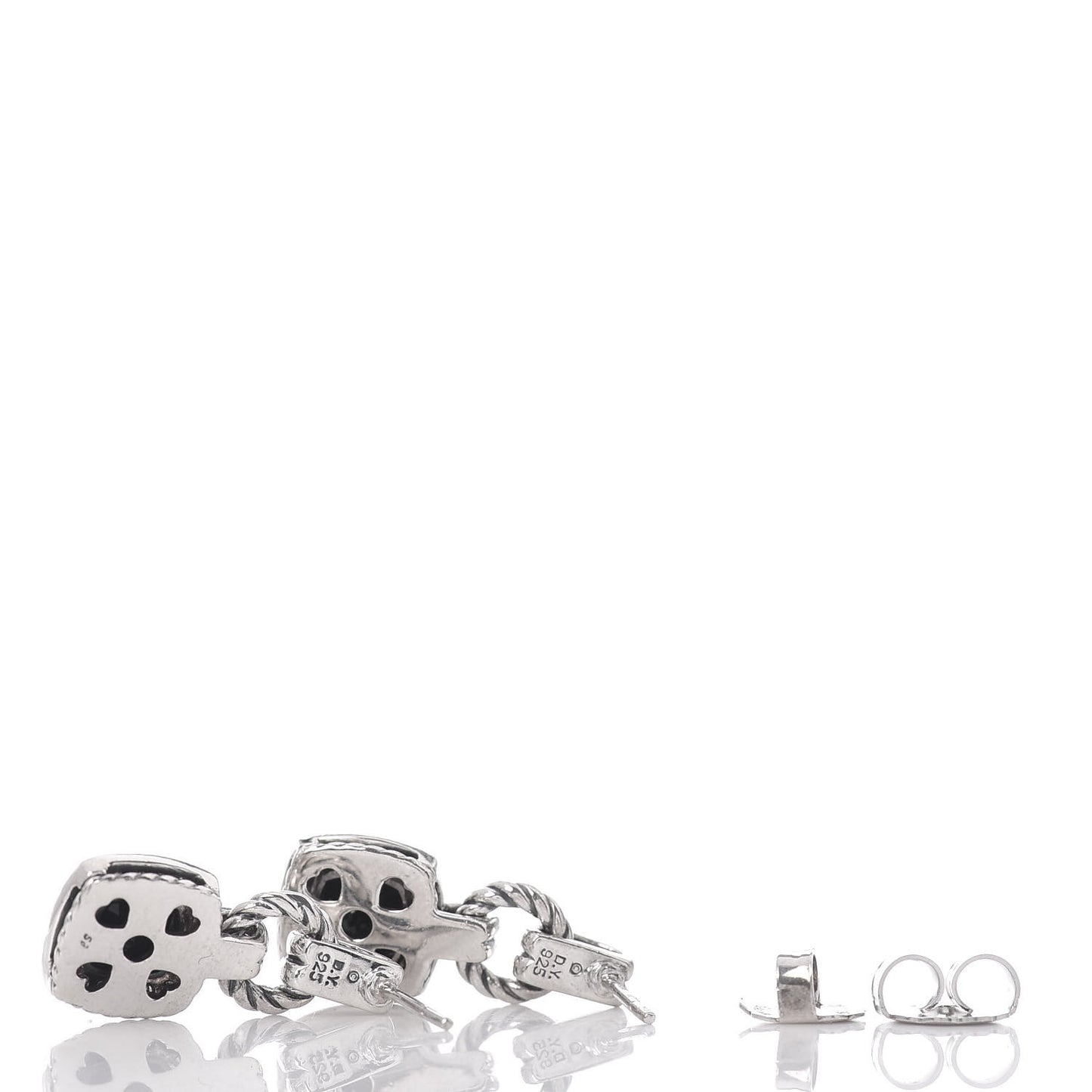 Sterling Silver Diamond Black Onyx 7mm Petite Albion Drop Earrings