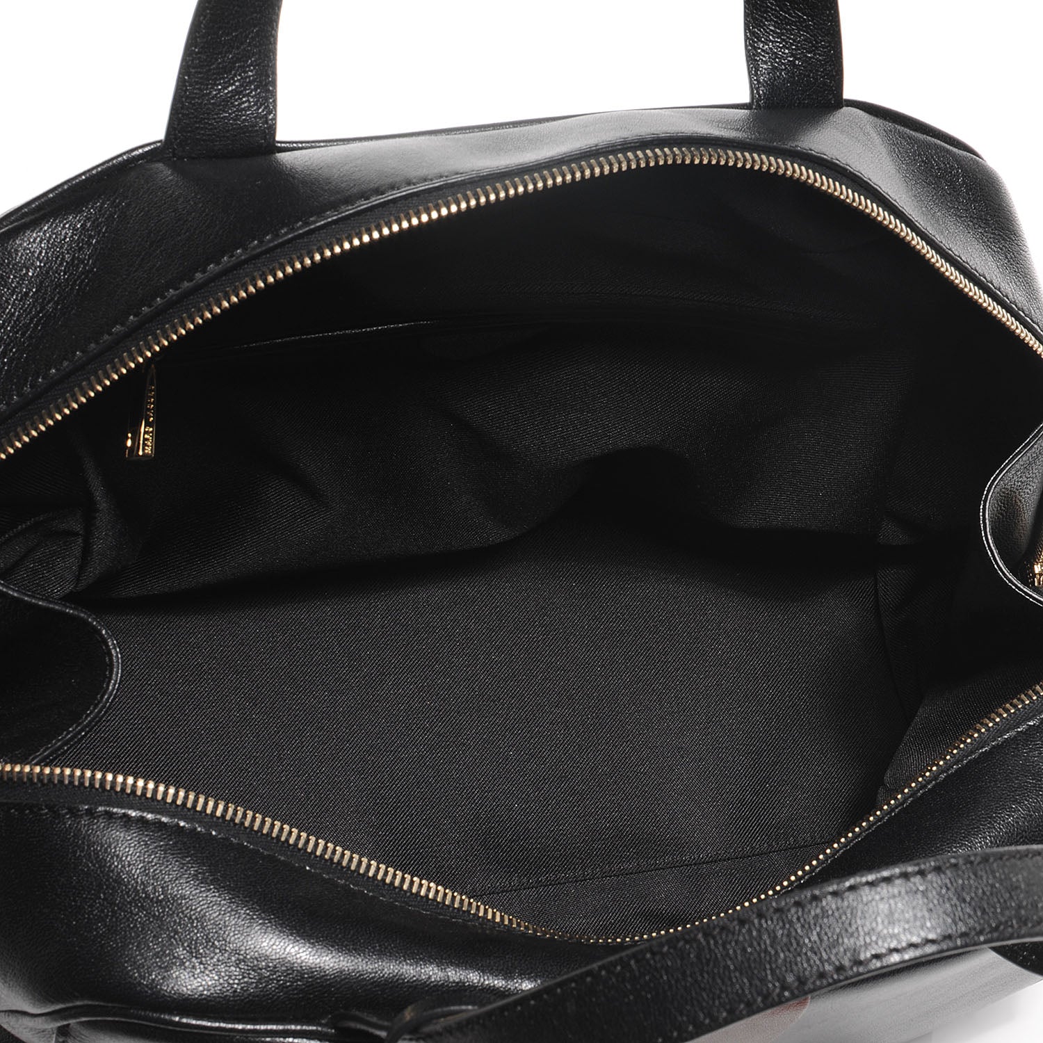 Marc Jacobs Leather Bi-Color Frankie Zip Satchel Black Chestnut 5 of 8