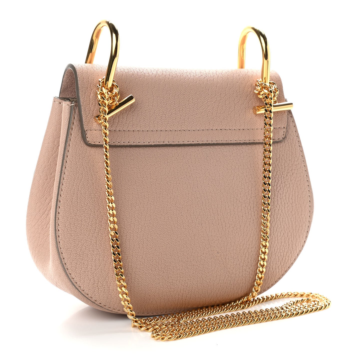 Grained Lambskin Mini Drew Shoulder Bag Cement Pink
