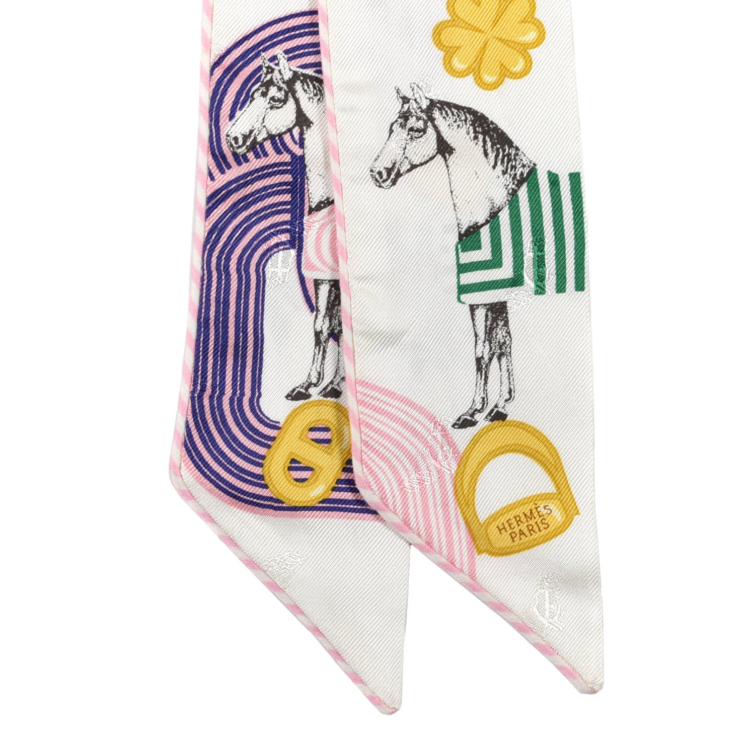 Hermes Silk Garde Robe Pop Charms Twilly White Multicolor 2 of 2