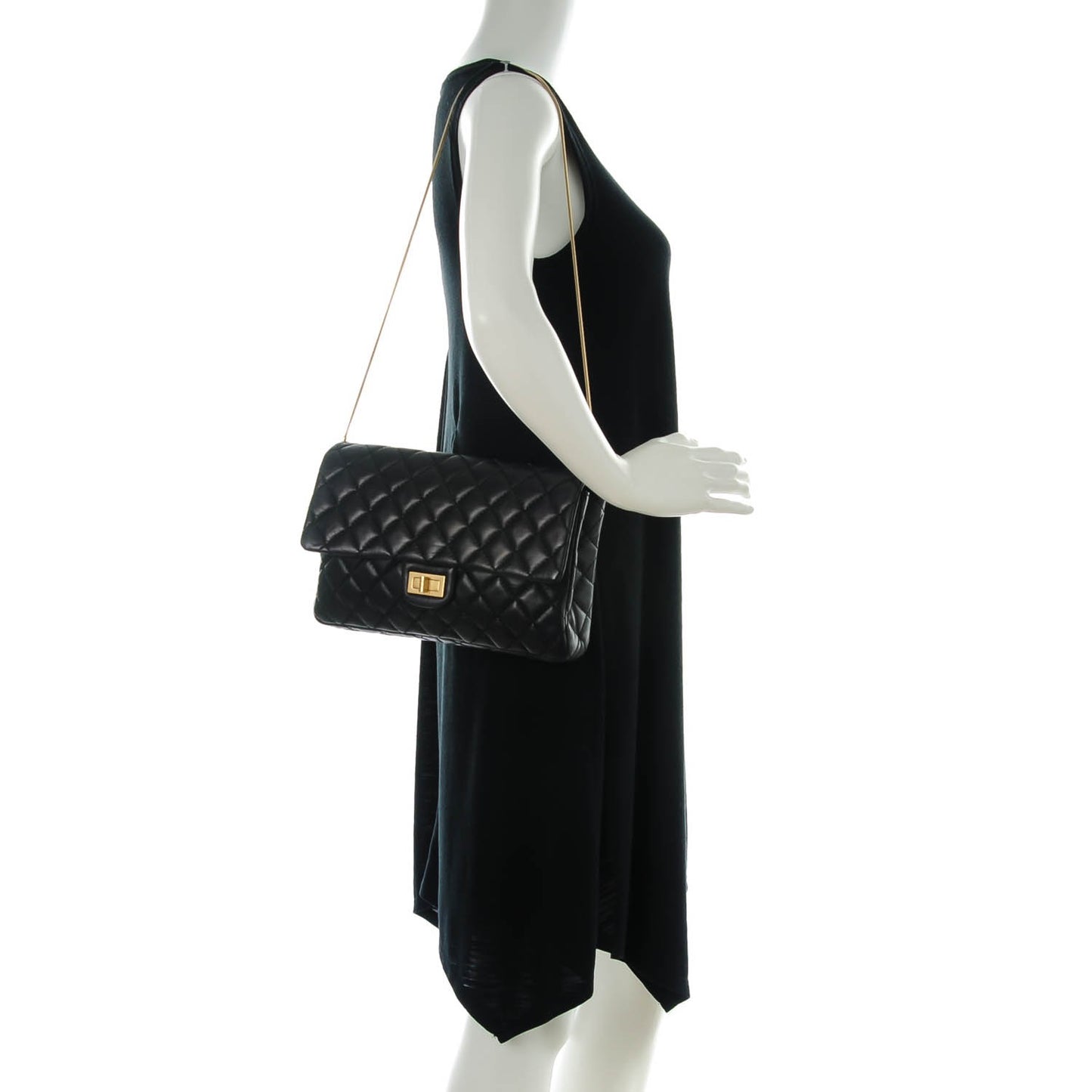 Lambskin Quilted Snake Chain 2.55 Reissue Flap Black