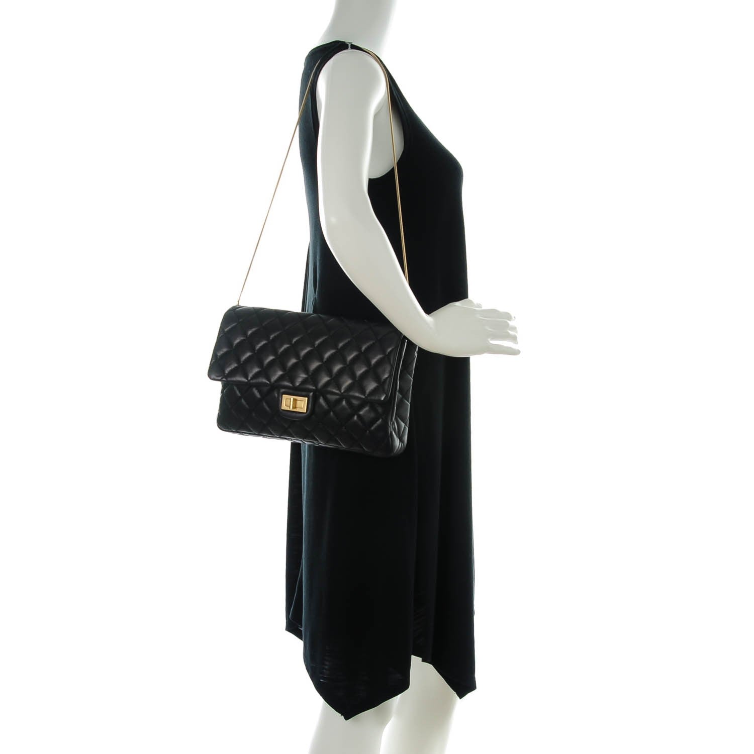 Chanel Lambskin Quilted Snake Chain 2.55 Reissue Flap Black 2 of 7